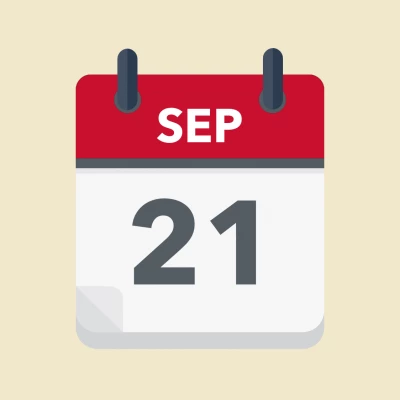 Calendar icon showing 21st September
