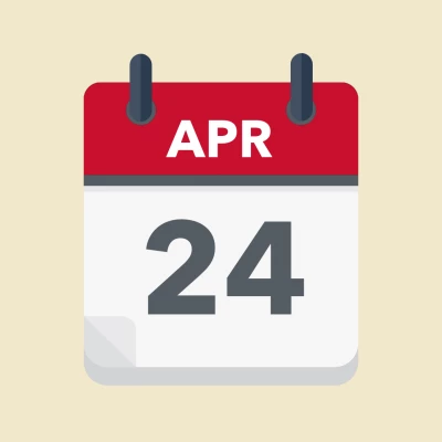 Calendar icon showing 24th April