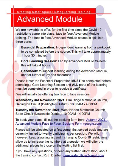 Safeguarding training face to face website poster Autumn 2021 Advanced